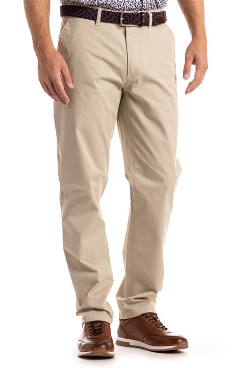 Holkham Light Stone Stretch Cotton Chino