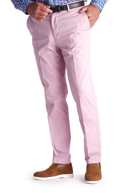 Holkham Pink Stretch Cotton Chino