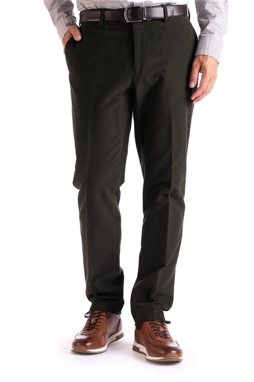 Elgin Olive Soft Moleskin Trouser
