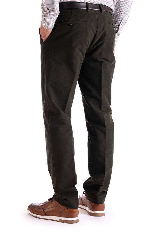 Elgin Olive Soft Moleskin Trouser