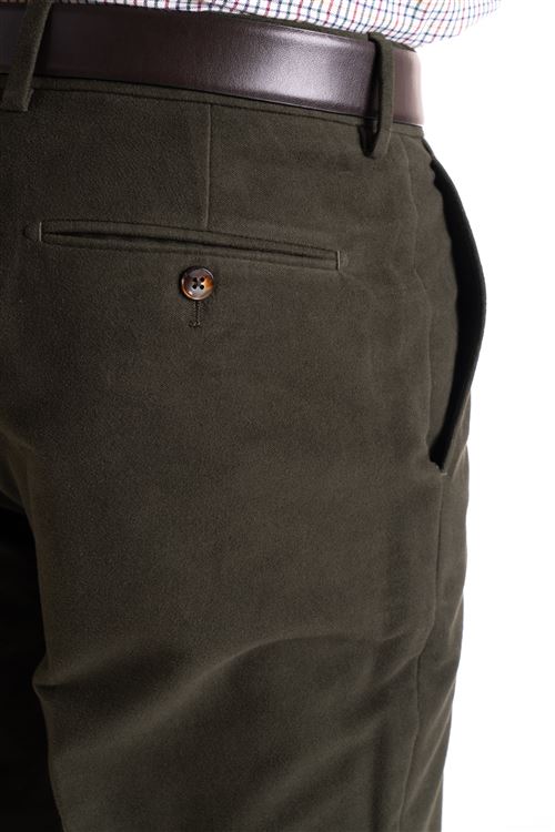 Elgin Olive Soft Moleskin Trouser