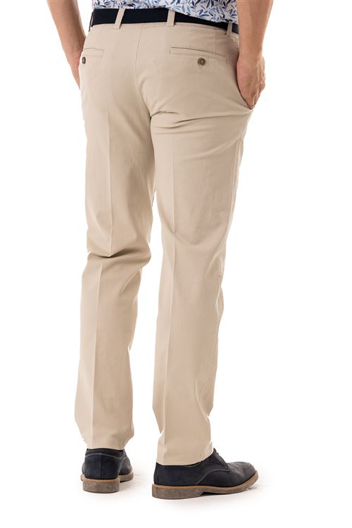 Longford Spring Stretch Cotton Light Stone Chino Trouser 