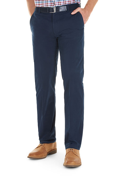 Longford Spring Stretch Cotton Navy Chino Trousers