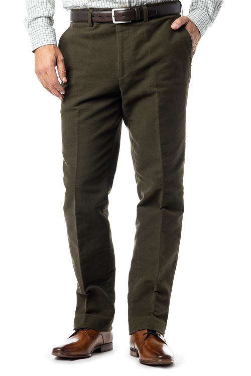 Epsom Moleskin Olive Trouser