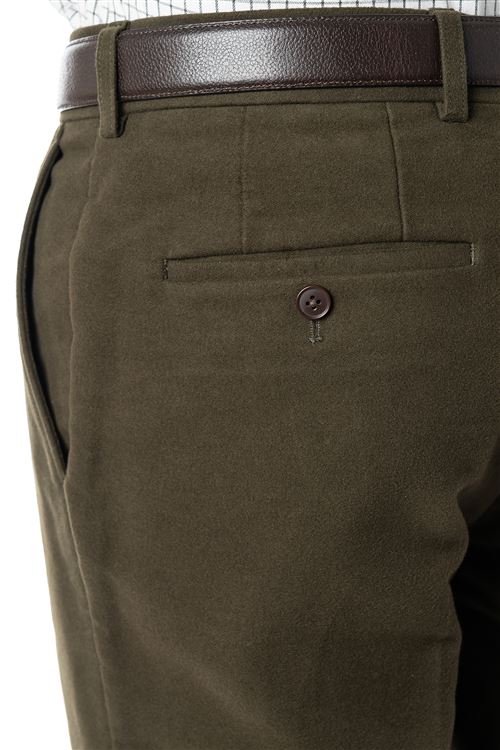 Epsom Moleskin Olive Trouser