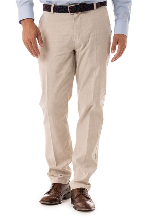 Kent  Linen Cotton Natural Stretch Chino Trouser