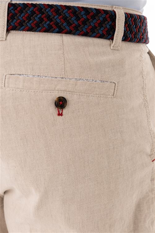 Kent  Linen Cotton Natural Stretch Chino Trouser