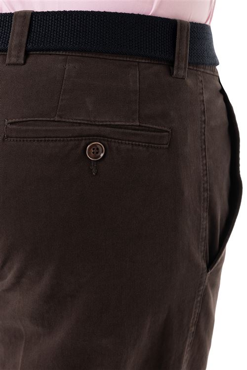 Longford Autumn Stretch Cotton Chocolate Chino Trouser
