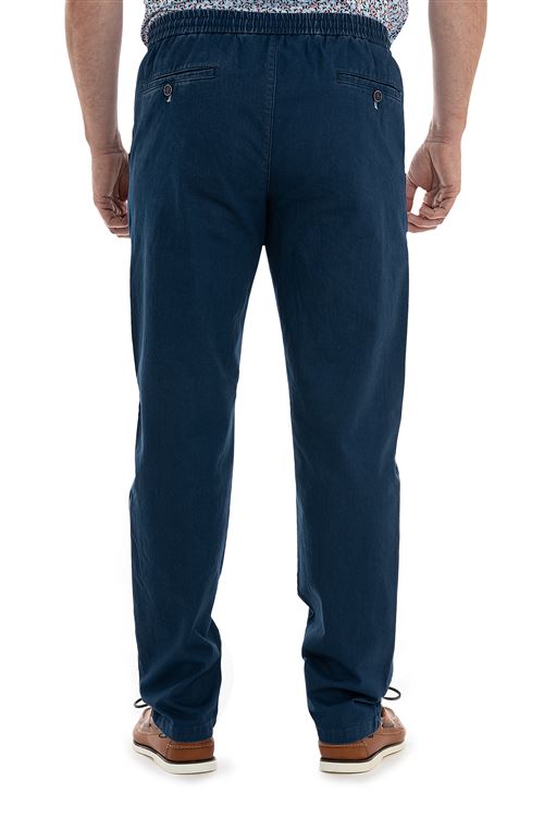 Chilton Stretch Cotton Midnight Drawstring Trouser