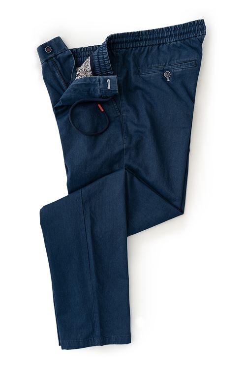 Chilton Stretch Cotton Midnight Drawstring Trouser