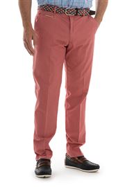 Weller Spring Stretch Cotton Burgandy Chino With Contrast Trim