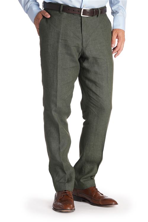 Lynton Olive Linen Trouser