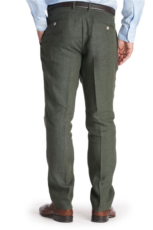 Lynton Olive Linen Trouser