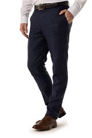 Lynton Dark Blue Linen  Trouser