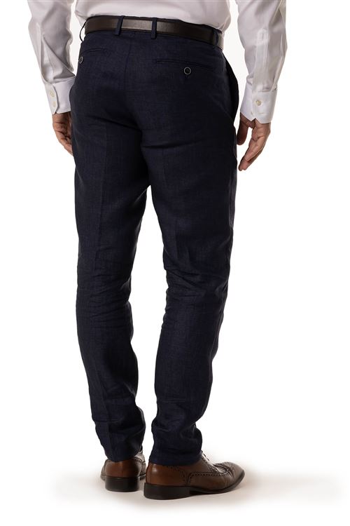 Lynton Dark Blue Linen  Trouser