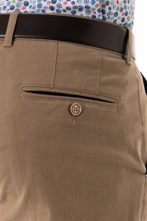 Mersea Spring Stretch Cotton Beige Chino With Contrast Trim