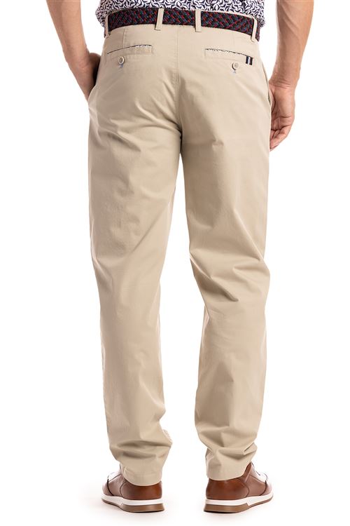 Barnham Stretch Cotton Light Stone Chino Trouser