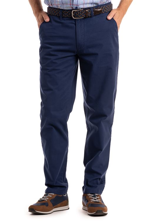 Barnham Stretch Cotton Dark Blue Chino Trouser