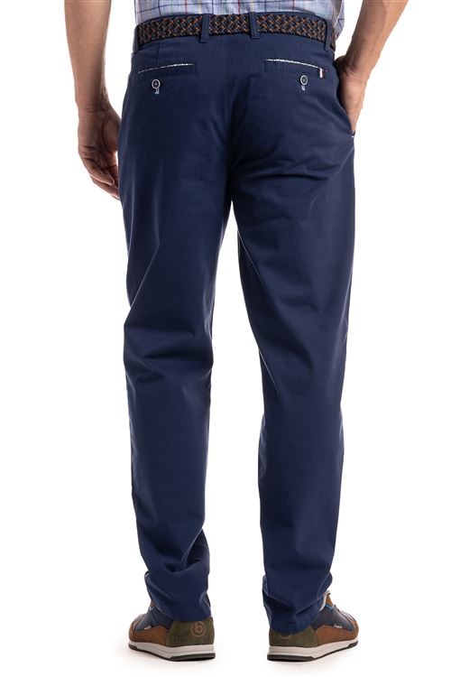 Barnham Stretch Cotton Dark Blue Chino Trouser