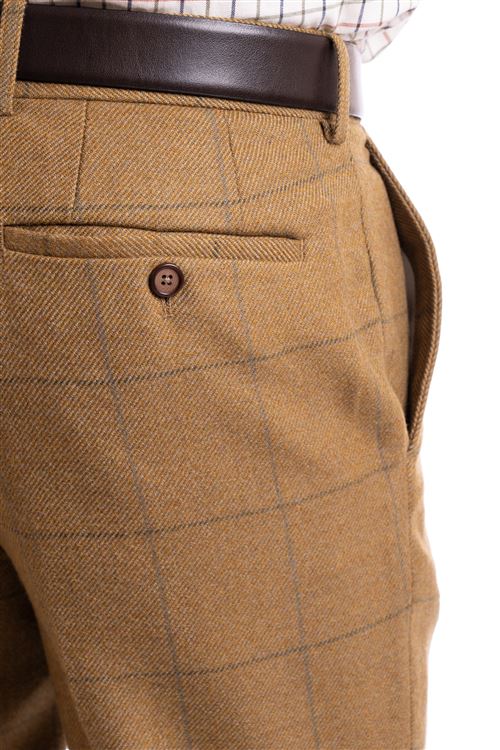 Dunbar Green Overcheck Tweed Trouser