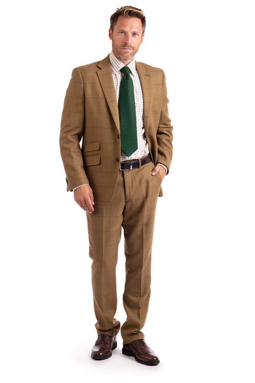 Dunbar Green Overcheck Tweed Trouser