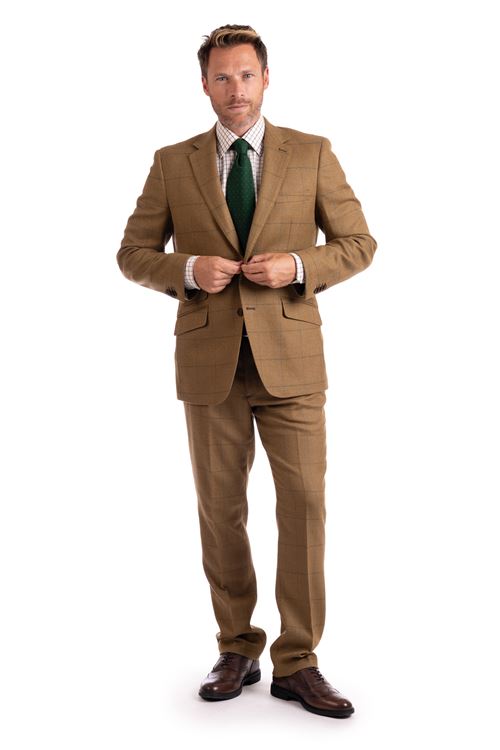 Dunbar Green Overcheck Tweed Trouser
