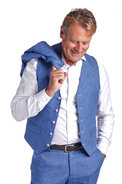 Viago Blue Linen Jacket