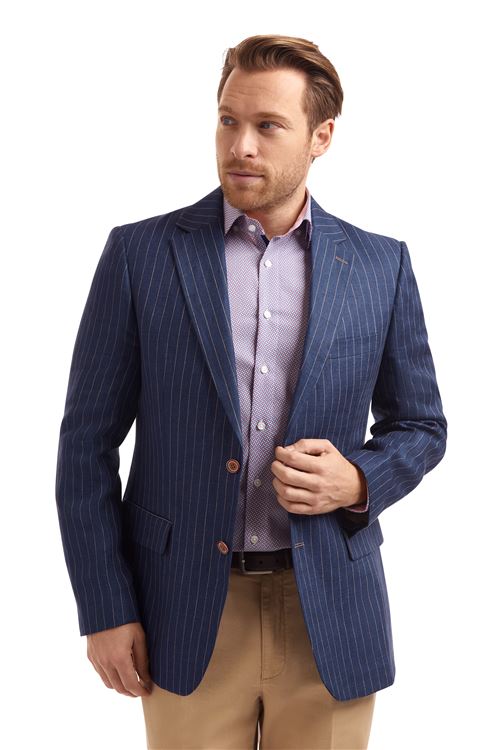 Tavistock Sand Stripe Linen Jacket