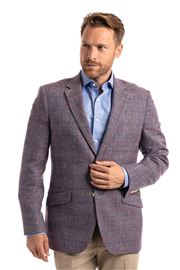 Parkway Dark Blue Overcheck Casual Jacket