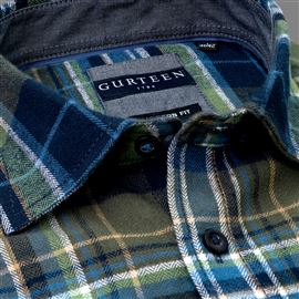Langly Green Checked Cotton Shirt