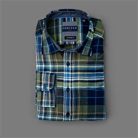 Langley Green Checked Cotton Shirt