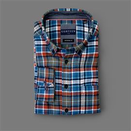 Langley Terraccota Checked Cotton Shirt