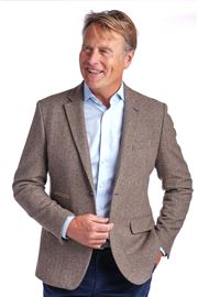 Otley Coffee Herring bone Wool Mix Jacket