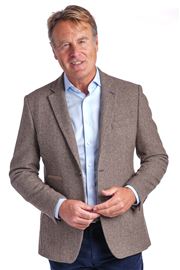 Otley Coffee Herring bone Wool Mix Jacket