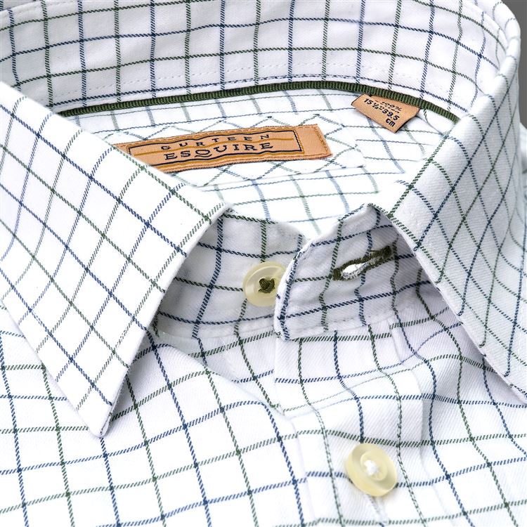 Cumbria Brushed Cotton Olive Check Shirt