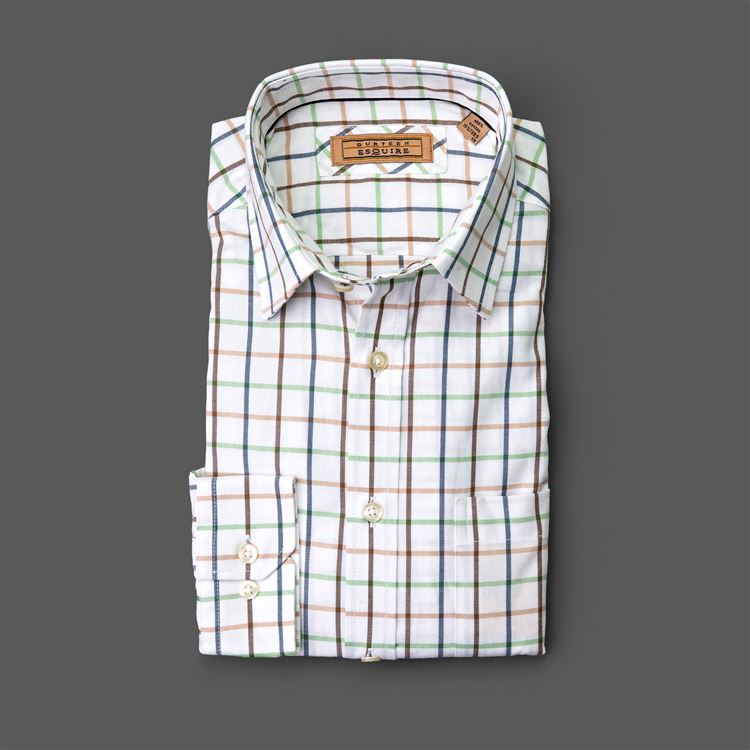 Cumbria Brushed Cotton Air Force Blue Check Shirt