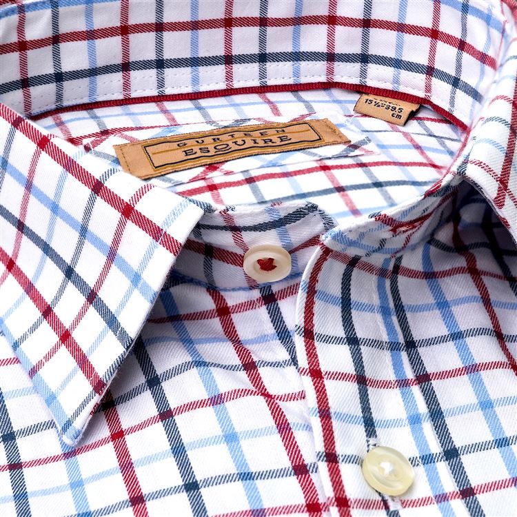 Cumbria Brushed Cotton Azure Check Shirt