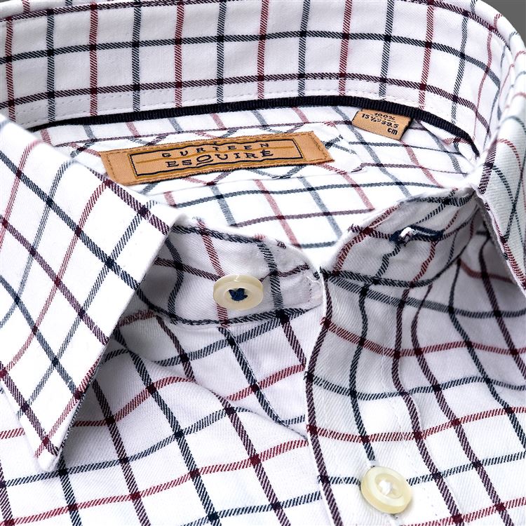 Cumbria Brushed Cotton Navy Check Shirt