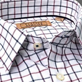 Cumbria Brushed Cotton Navy Check Shirt