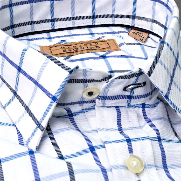 Cumbria Brushed Cotton Cobalt Check Shirt