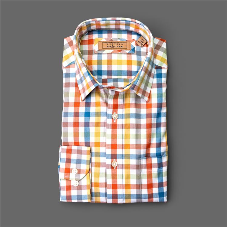 Cumbria Brushed Cotton Lemon Check Shirt