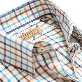 Cumbria Brushed Cotton Teal Check Shirt