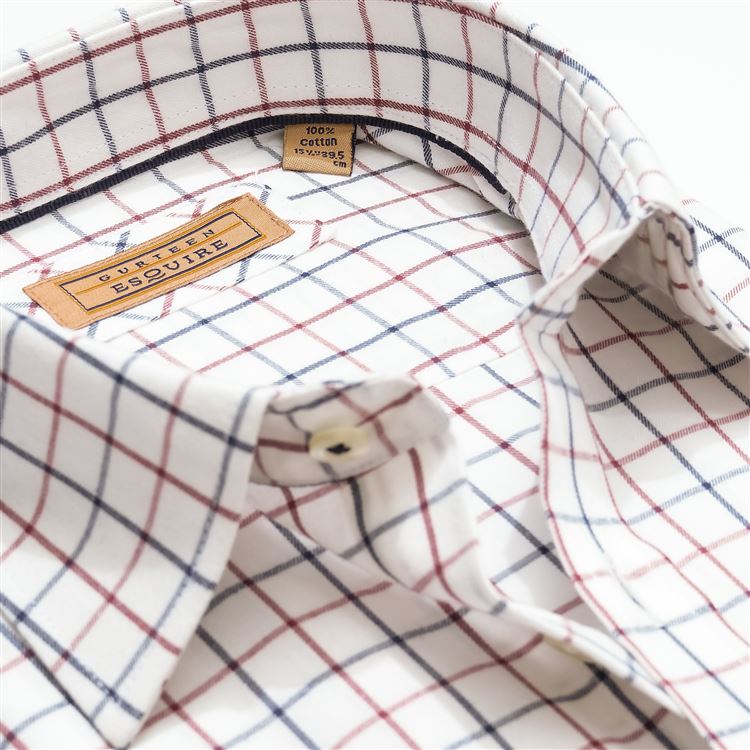 Cumbria Brushed Cotton Burgandy Check Shirt