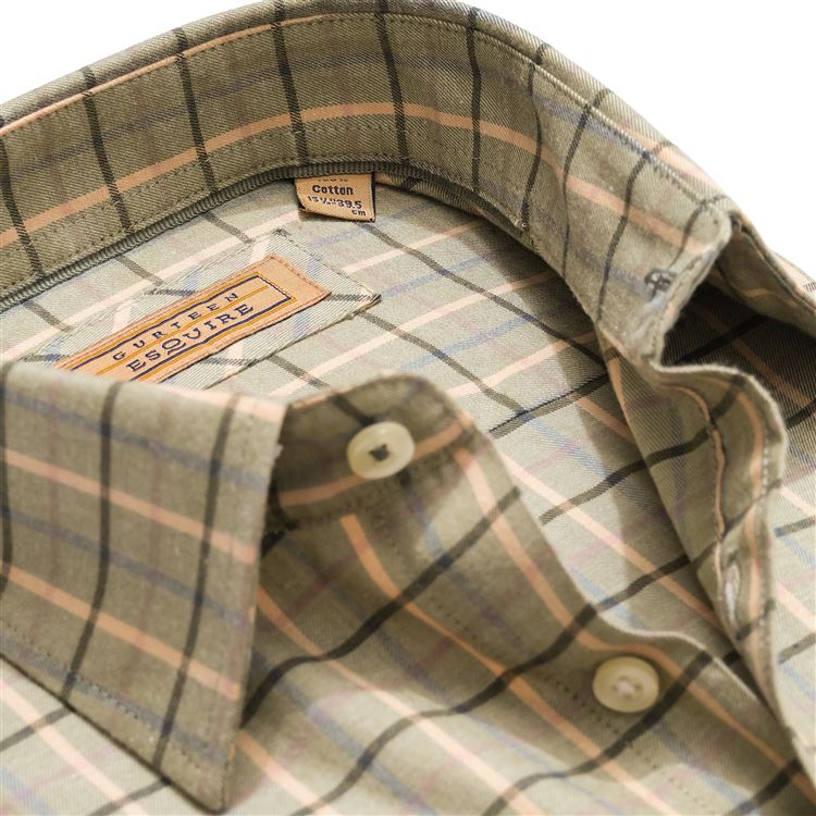 Cumbria Brushed Cotton Coral Check Shirt