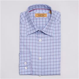 Cumbria Light Blue Brushed Cotton Check Shirt