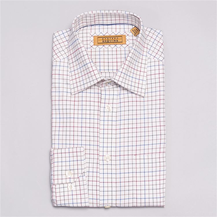 Cumbria Azure Brushed Cotton Check Shirt
