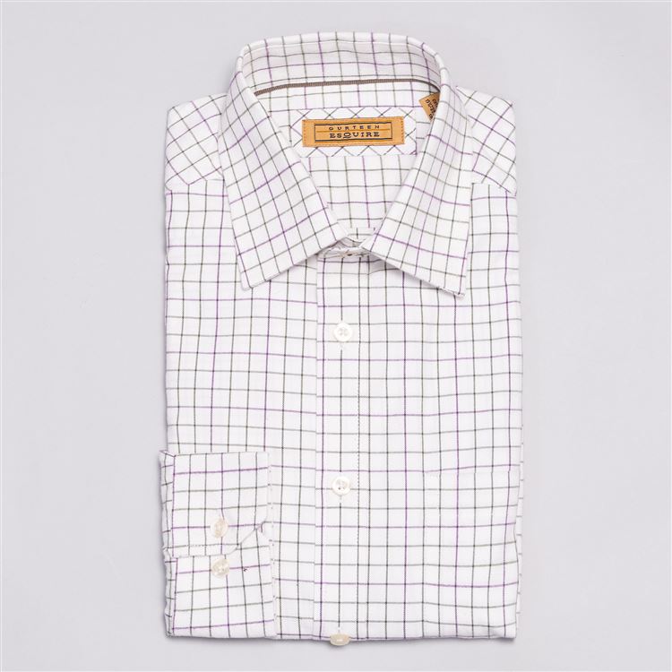 Cumbria Grape Brushed Cotton Check Shirt