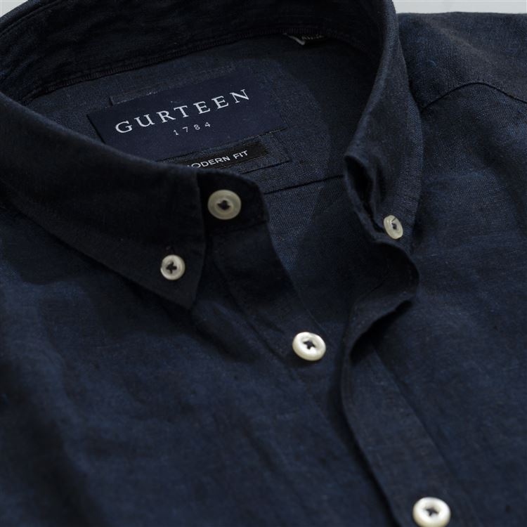 Florence Navy Linen Shirt