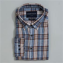 Rome Chocolate Linen Check Shirt