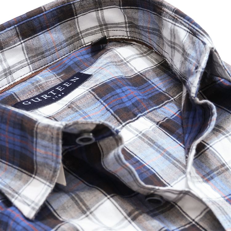 Heywood Blue Cotton Check Shirt